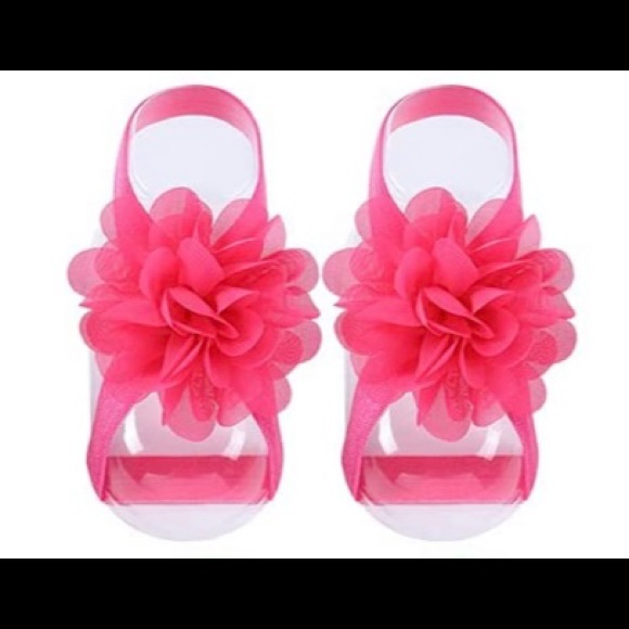 Other - Baby Girl/Infant Floral Ribbon Sandals Rose Pink💕